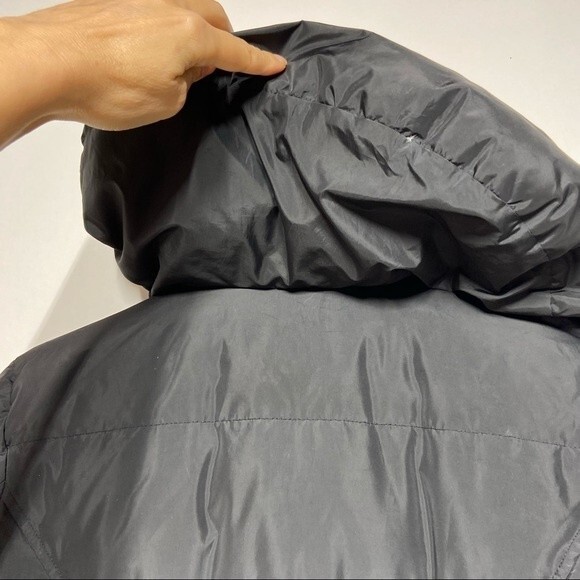 Tahari Hooded Waterfoul Feather Down Puffer Black Jacket S - Picture 9 of 14